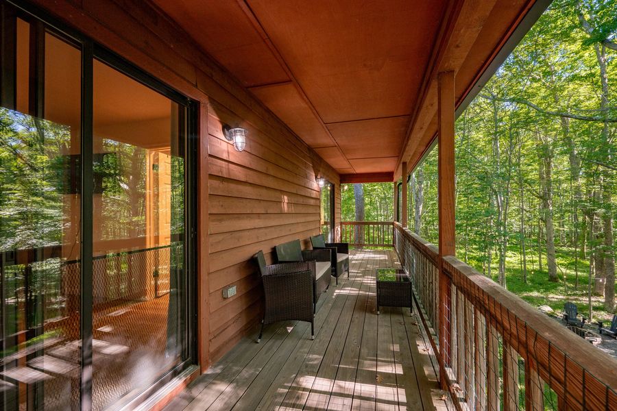 Covered deck with seating