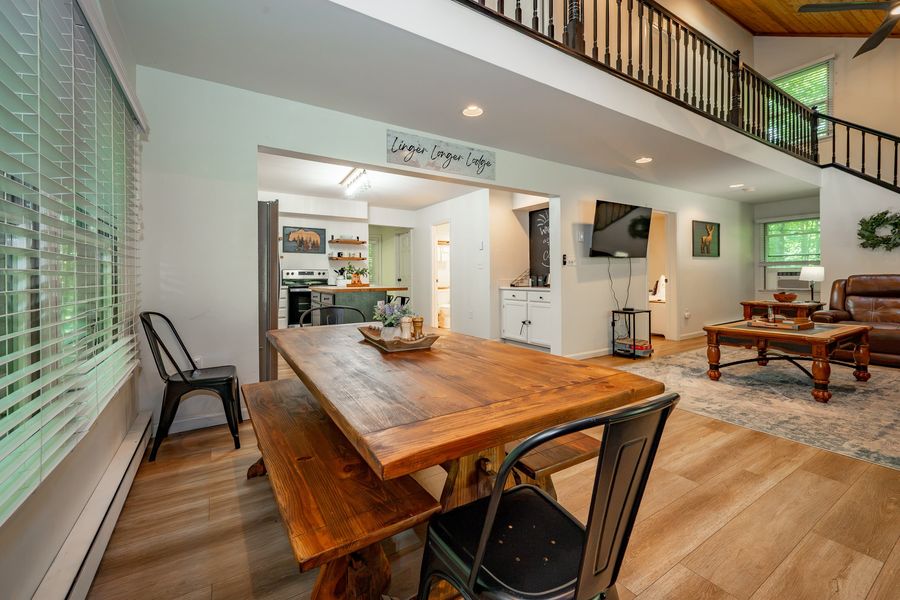 Dining table open to the living space