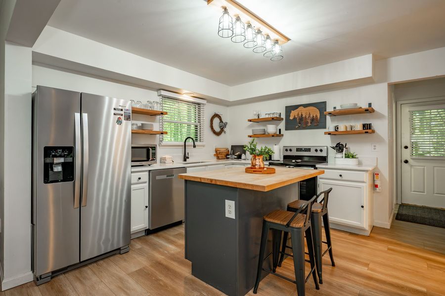 Kitchen with open shelving