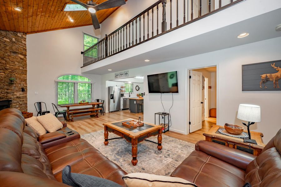 Living area viewed from the loft